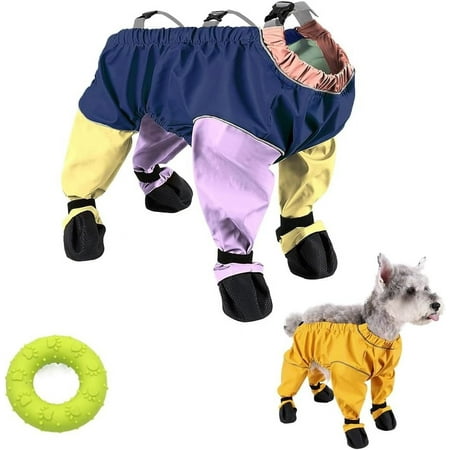 Dirty Proof Dog Coat with Feet  Dirtyproof Dog Jacket with Boots  Outside Anti-Slip Waterproof Dog Boots & Paw Protectors Leggings Shoes Raincoats Booties Pants Suspenders(SetA Large)