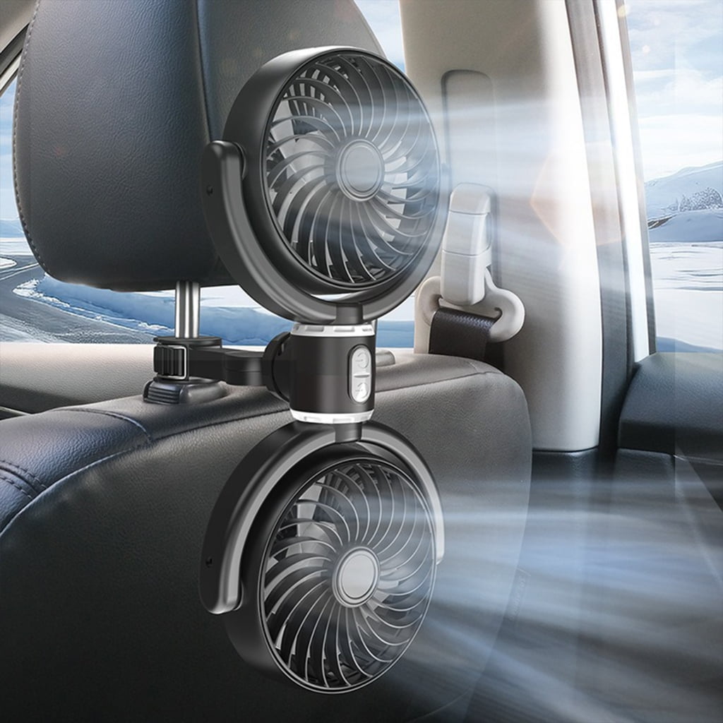 CIYISON Two USB Fan for Car Back Seat with Three Speed Setting and Rotatable Neck Cool