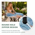 thumbnail image 4 of Round Outdoor Tablecloth with Umbrella Hole and Zipper, Blue Red Seahorse Coastal Tablecloth with Elastic Waterproof, Retro Beach Coral Nautical Patio Table Covers for 36" - 44" Picnic Pool Tables, 4 of 9