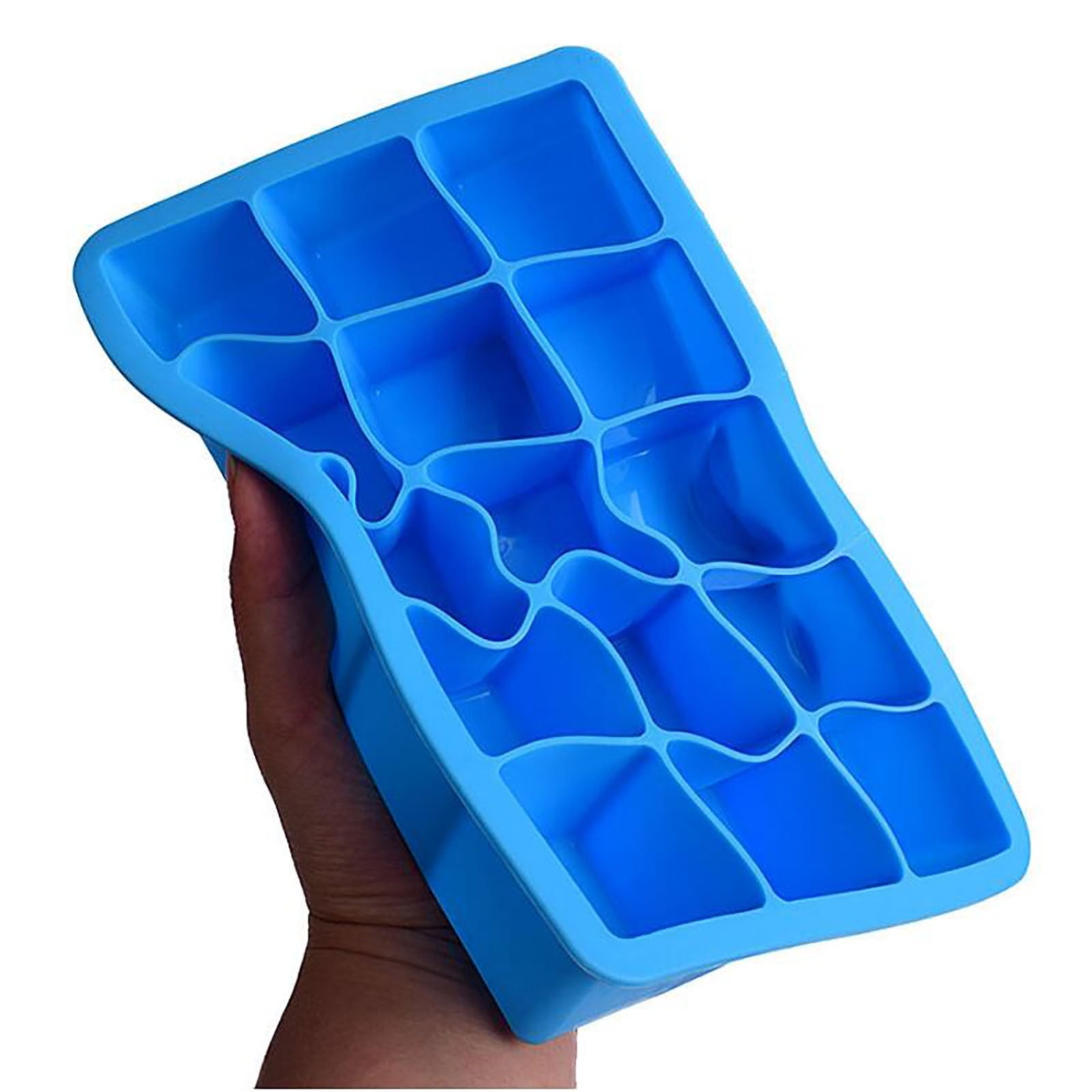 JilgTeok 2 Packs Silicone Ice Cube Tray Ice Maker with 15-CubeIce Storage Container Tray with Lid Easy Release for Beverages Coffee Summer Supplies