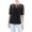 Black, variant on NY Collection Womens Petites Keyhole Lace Trim Blouse