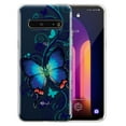 thumbnail image 1 of FINCIBO Soft TPU Clear Case Slim Protective Cover for LG V60 ThinQ 6.8", Crowned Hairstreak Butterfly Curly Lines, 1 of 3