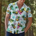 thumbnail image 6 of Funny Sunglasses Pineapple Hawaiian Shirts For Men Retro Bowling Shirt Mens Hawaiian Shirts Short Sleeve Button Down Shirt, 6 of 7