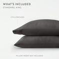 thumbnail image 4 of Noble Linens 2 Piece Pillow Case Set, Gray, King, 4 of 11
