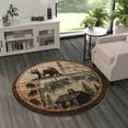 thumbnail image 3 of BizChair Cabin Round Area Rug Design Lodge 362 - (5 Feet 5 Inch X 5 Feet 5 Inch) Round, 3 of 7