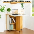 thumbnail image 6 of Folding Dining Table, Versatile Drop Leaf Dining Table with Lockable Wheels and Storage, Space Saving Extendable Dinner Table with Drawer, Kitchen Table for Small Spaces, 6 of 18