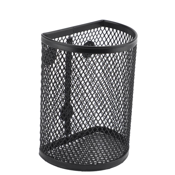 BIMZUC Magnetic Pen Holder Mesh Metal Pencil Marker Basket Desk Organizer for Locker Fridge Whiteboard, Half-circle, Black, 1 Piece