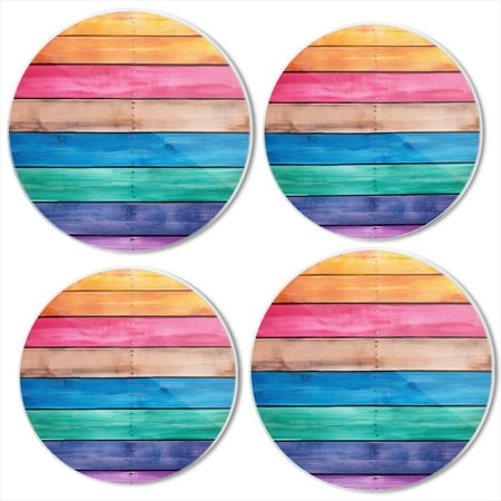 

Bahomeck Gas Stove Burner Cover Set Of 4 Rainbow-Colored Wooden Wall Metal Electric Stove Burner Covers Protecting Gas Stoves Kitchen Decor，8 Inch And 10 Inch
