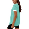 thumbnail image 5 of fatyb Workout Tops for Women Short Sleeve Color Block Running Shirts Womens Lightweight Athletic Tee, 5 of 7