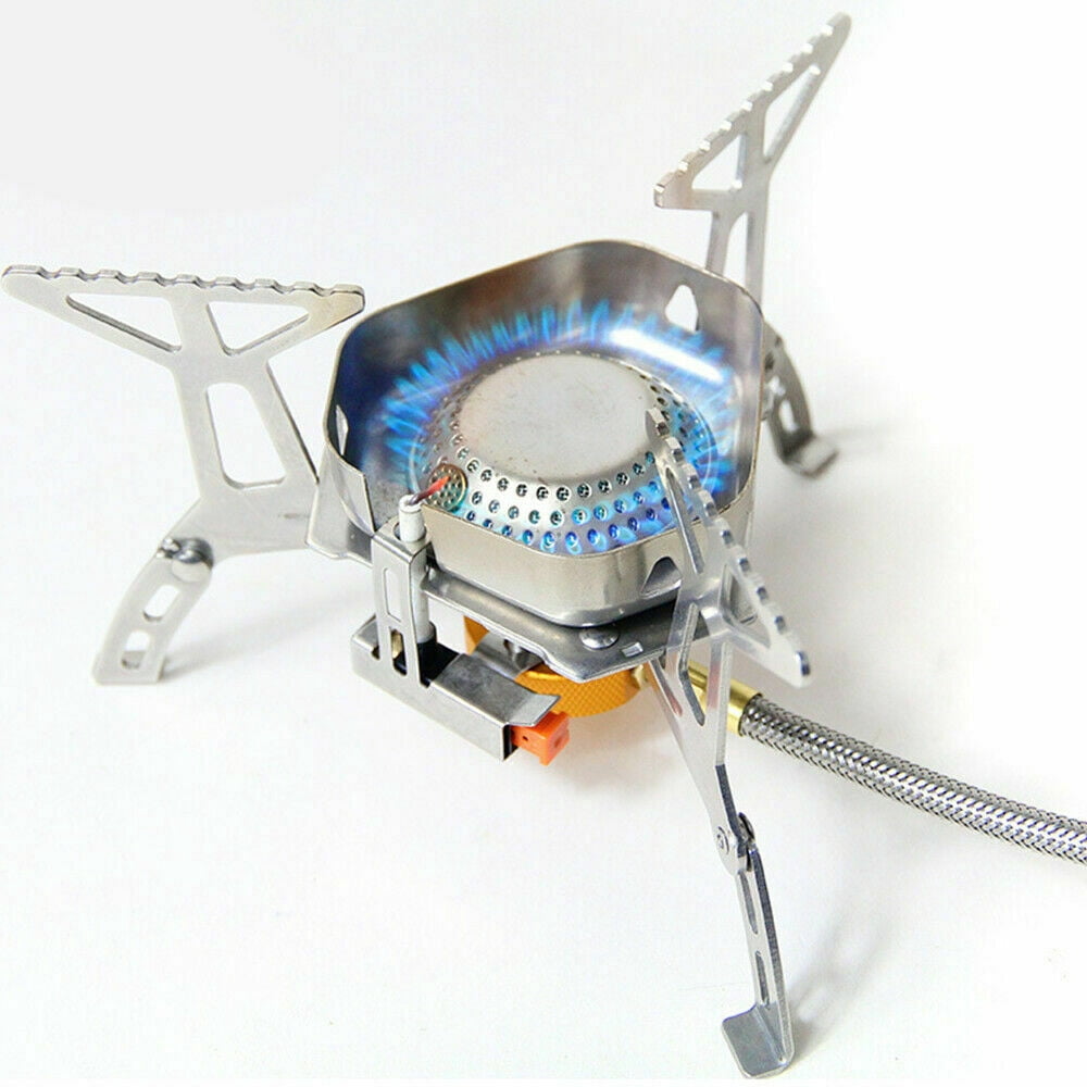 Stainless Steel Mini Windproof Camping Gas Stove Mini Outdoor Cooking Burner