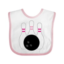 Inktastic Bowling Pins (pink) Girls Baby Bib