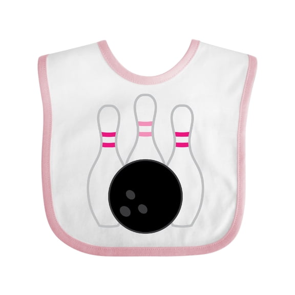 Inktastic Bowling Pins (pink) Girls Baby Bib
