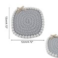 thumbnail image 2 of Unique Bargains 1 Pc Square Pearl Heat Insulation Mat Drink Coaster Gray Cotton rope, 2 of 5