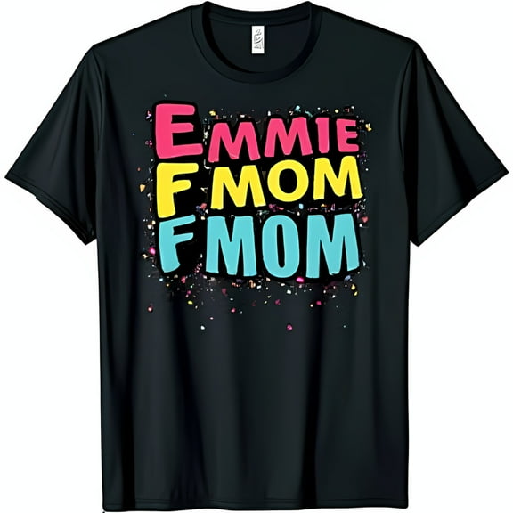 Colorful EMMIE FMOM FMOM Graphic Black T-Shirt