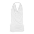 thumbnail image 4 of Dyfzdhu Halter Tank Tops For Women Tops Backless Vest Sleeveless Neck Tank Women Blouse Cowl Drape Womens Blouse White M, 4 of 4