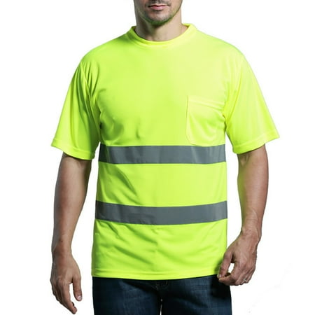 

Enhanced Vis Performance Short Sleeve Mesh Tee Reflective Safety T Shirt-Yellow-M