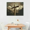 thumbnail image 3 of Nawypu  Cross Canvas Painting Print Wall Art - Wooden Cross Painting Large Landscape Canvas Picture Home Decor - Pictures of Jesus Christ for Wall - for Living Room, Bedroom, 3 of 5