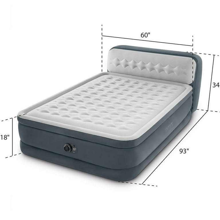 INTEX Dura-Beam Deluxe エアベッド クイーン 18インチ Intex: Dura-Beam Deluxe: Ultra Plush Headboard Airbed