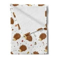 thumbnail image 2 of Hedgehog Soft Flannel Fleece Blanket, Love of Nature Theme Nuts Leaves Mushrooms and Playful Woodland Animal Composition, Cozy Plush for Indoor and Outdoor Use, 50" x 70", Multicolor, by Ambesonne, 2 of 5