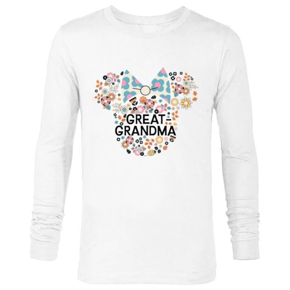 Disney Minnie Mouse Great-Grandma Icon Flowers Mother’s Day - Long Sleeve T-Shirt for Men - Customized-White