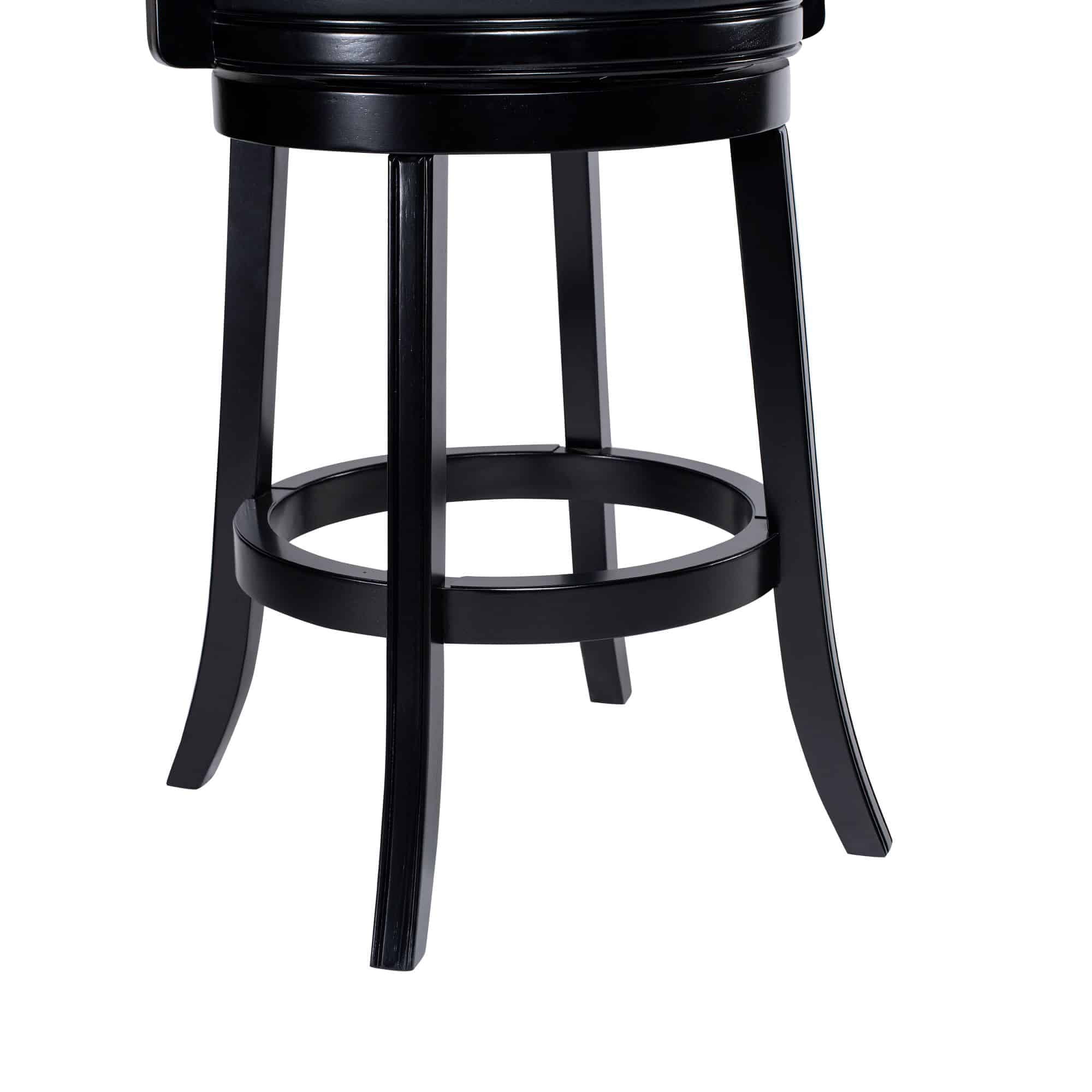 Balen Black Bar Height Swivel Stool with Rubberwood Frame