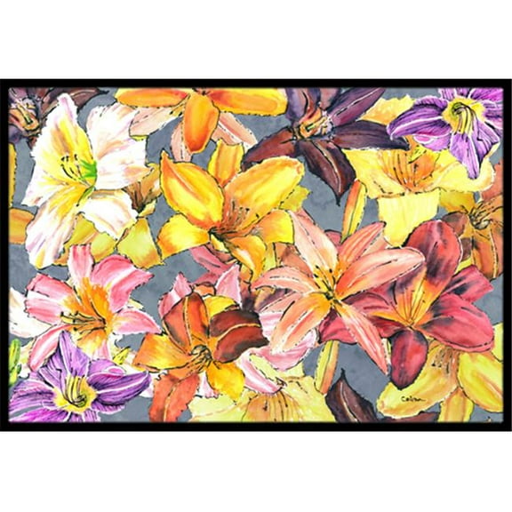 Day Lillies Indoor or Outdoor Mat