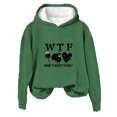 thumbnail image 1 of Rbaofujie Sweat à Capuche pour Femmes, Imprimé Décontracté, Col Rond, Manches Longues, Cardigan Vert, 1 of 4