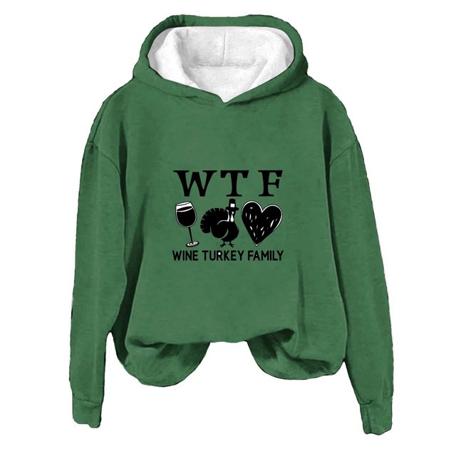 Rbaofujie Sweat à Capuche pour Femmes, Imprimé Décontracté, Col Rond, Manches Longues, Cardigan Vert