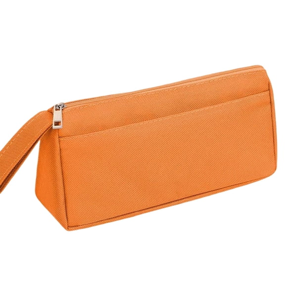 Lksixu Large Capacity Pencil Case, Solid Color Canvas Pencil Pouch with Zipper & Handle, Simple Stationery Organizer Lightweight & Spacious Pencil Bag, Portable Travel Cosmetic Makeup Bag