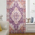 thumbnail image 6 of Orange Purple Boho Sheer Curtains 54 Inches Long, Ethnic Geometric Southwest Light Filering Curtains, Breathable Simi Curtain Privacy Drapes for Kitchen Bathroom Lightweight Small Window Treatment, 6 of 9