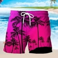thumbnail image 3 of JAJAHO Mens Summer Casual Shorts Coconut Tree Printed Sports Hawaiian Beach Drawstring Shorts Quick Dry Versatile Bottoms, 3 of 3