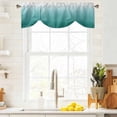 thumbnail image 3 of Teal Green Ombre Tie Up Valance Curtains for Windows, Kitchen Curtains Window Treatments, Contemporary Gradient Abstract Art Short Window Shades Valances for Bedroom Bathroom Cafe 42"x12", 3 of 8