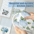 thumbnail image 4 of 4 Pack Blue Hydrangea Kitchen Hand Towels Farmhouse Blue Hydrangea Decor, 18x26 Inch Summer Flowers Decorative Spring Floral Tea Dish Towels for Kitchen Bathroom, 4 of 6