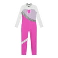 thumbnail image 5 of Aislor Kids Girls Rhythmic Gymnastics Unitard Full Length Dance Bodysuit Long Sleeve Sparkle Figure Skating Costume Hot Pink 6, 5 of 7