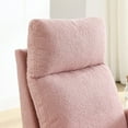thumbnail image 6 of Modern Accent Rocking Chair with Two Side Pocket, High Backrest Living Room Lounge Armchair with Padded Back Cushion and Solid Wood Base for Home Office, Pink, 6 of 7