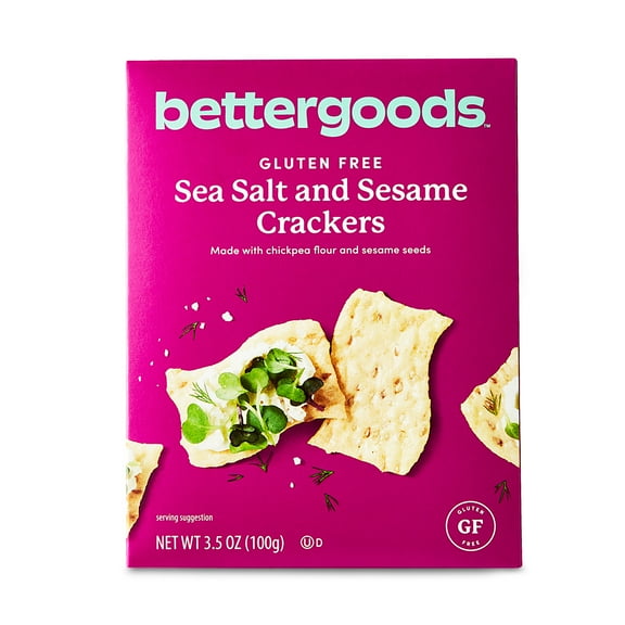bettergoods Gluten-Free Sea Salt and Sesame Crackers, 3.5 oz