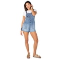 thumbnail image 5 of Celebrity Pink Women's Drapey Denim Dolphin Hem Shortalls, Sizes XS-XXXL, 5 of 6