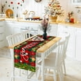 thumbnail image 5 of Christmas Table Runner, Merry Christmas Runner for Table, Christmas Poinsettia Table Runners 72 Inches Long, Red Winter Holiday Happy New Year Small Runner Rug for Home Decorations Decor Dining Room, 5 of 6
