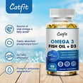 thumbnail image 5 of Fish Oil 1200mg Per Serving Softgels,  Easy to Swallow Omega 3 Fish Oil Supplements with Vitamin, Rich in EPA & DHA - 120 Capsules by Catfit, 5 of 8