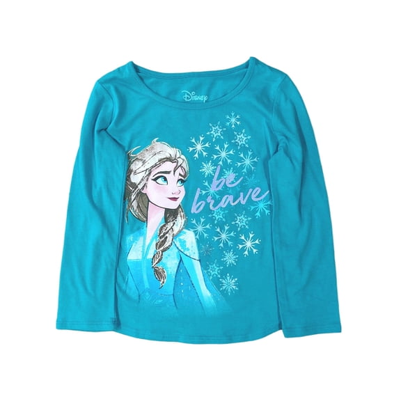 Disney Frozen Toddler Girls Blue Elsa Be Brave Snowflake T-Shirt Tee Shirt 3T