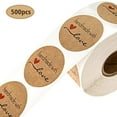 thumbnail image 3 of Shangren Papier Kraft Rond Fait Main avec Autocollants pour Mariages et Artisanat - Cœur Rouge 04-500 Pcs, 3 of 8
