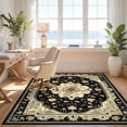 thumbnail image 3 of Design&I 4'x6' Washable Area Rug Long Hallway Vintage Boho Scroll Entryway Hallways Shower Cushioned for Home Office, Under Desk, Snag-Free Skid-Resistant Medium, 3 of 7