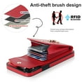 thumbnail image 3 of Wallet Case Compatible with iPhone 11 Pro Max, Case with Card Holder,with a strap, RFID Blocking Leather Cover 360°Rotation Ring Kickstand Protective Bumper Designed for Apple iPhone 11 Pro Max,Red, 3 of 10