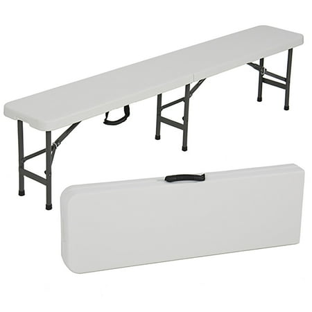 Heavy Duty Picnic Benches Zimtown 6' Folding Picnic Bench, HDPE Greens Environmental Portable 4 People Seating Bench for Indoor Outdoor Picnic Camping Dining Party ()