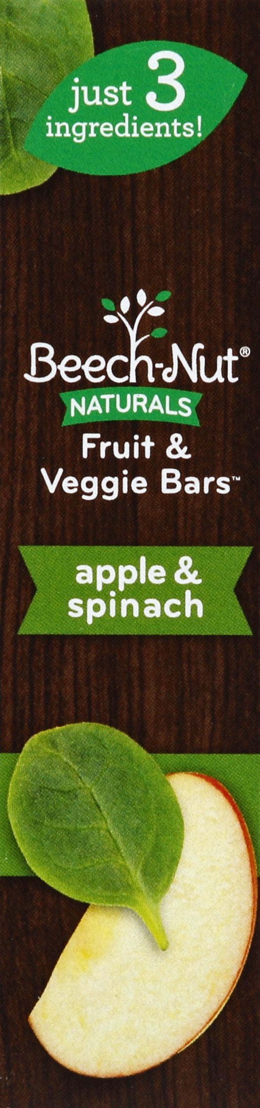 (40 Pack) Beech-Nut Natural Toddler Food, Apple & Spinach Baby Snack, 3.9 oz Box