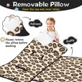 thumbnail image 3 of Brown and Beige Leopard Print Teens Toddler Nap Mat with Pillow, Sleeping Mat Bag for Preschool Daycare 59"x22", 3 of 6