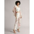 thumbnail image 6 of Zaccai Women's Beige Organza Floral Regular Co-ord Set, 6 of 6