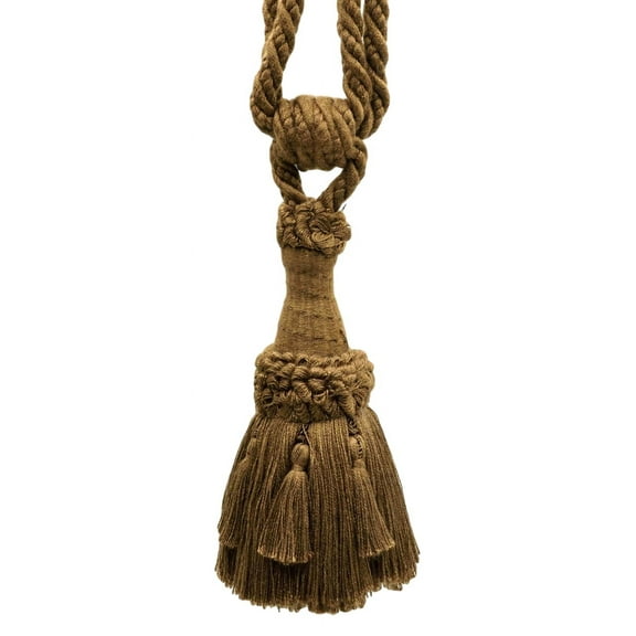 DECOPRO Beautifully Handcrafted Curtain & Drapery Tassel Tieback with Matte Finish, Tassel Length 6" (15cm), Spread 30" (76cm) # TBEMP6, Sienna Brown #E03 (Warm Red Brown) Set of 4