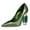 Green, variant on Women Sexy Crystal Chunky Block High Heel Pumps Rhinestone Pointed Closed Toe Slip On Bridal Party Wedding Dressy Shoes Size 16 Fuchsia Mirror Leather