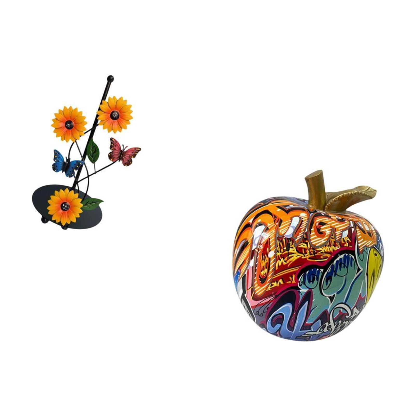 Fiocias Graffiti Paper Towel Holder Dispenser Non Slip Vertical Tissue Rack Nordic Fruits Sculpture Figurine Collectable Artwork Ornament for Home Table Bar D